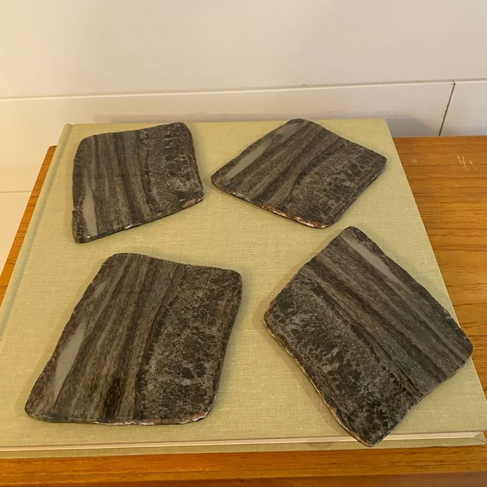Madoc Handcrafted Natural Stone Coaster Set From The Canadian Shield Raw Mined - Picture 1 of 4